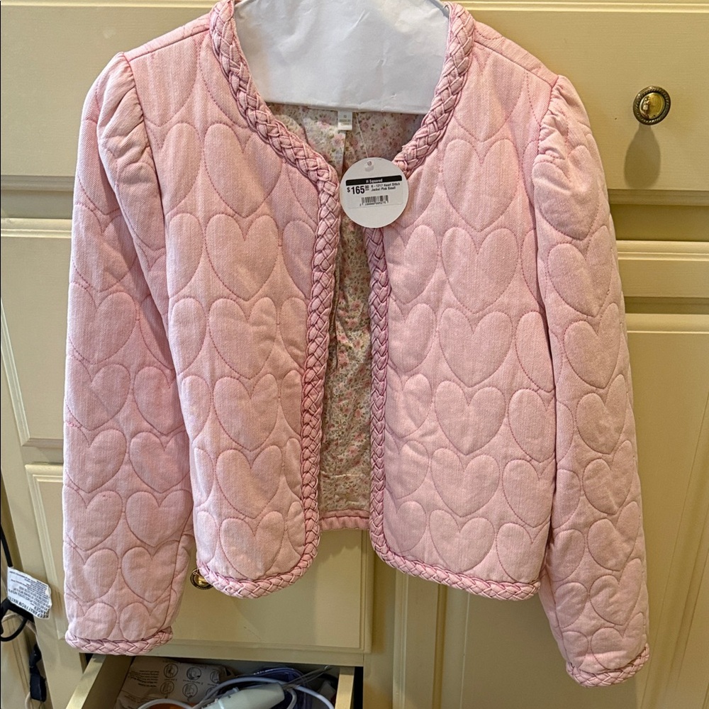 Karlie Pink Heart Pattern Women’s Puffer Jacket